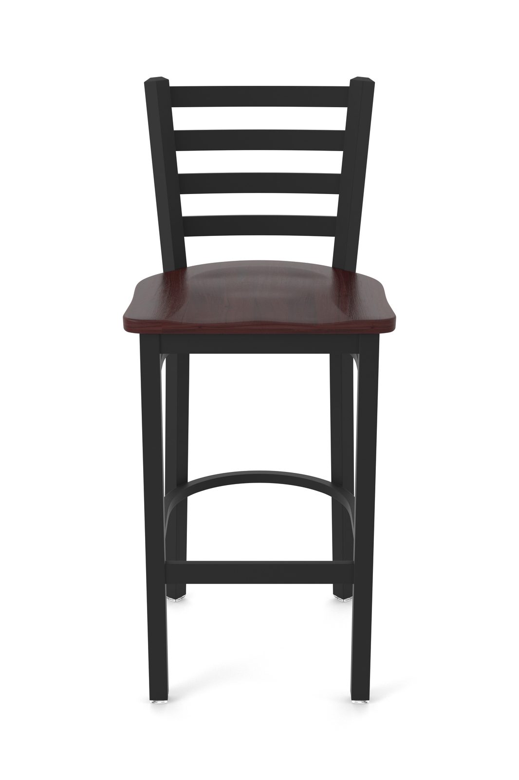 30-Inch Ladder Back Bar Stool with Steel Frame, Black Wrinkle Finish, and Dark Cherry Maple Seat 4 30-Inch Ladder Back Bar Stool with Steel Frame, Black Wrinkle Finish, and Dark Cherry Maple Seat - Image 4