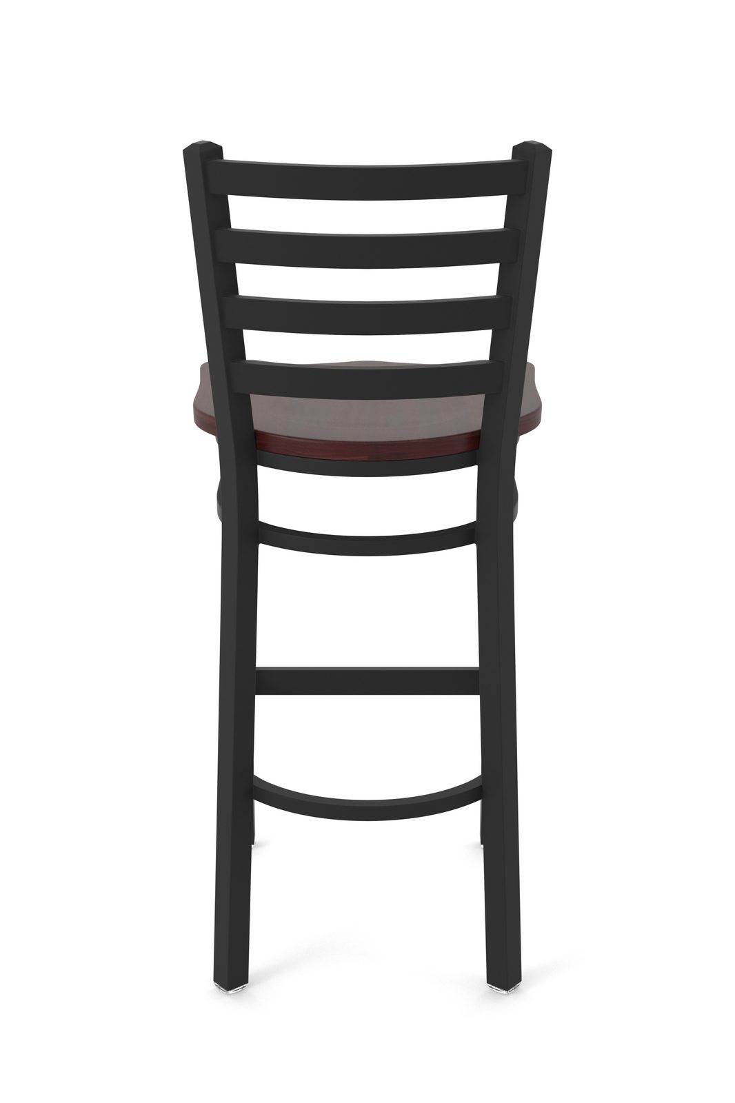 30-Inch Ladder Back Bar Stool with Steel Frame, Black Wrinkle Finish, and Dark Cherry Maple Seat 5 30-Inch Ladder Back Bar Stool with Steel Frame, Black Wrinkle Finish, and Dark Cherry Maple Seat - Image 5