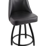 Gonzaga University 25-Inch Swivel Counter Stool w/ Black Wrinkle Finish, Padded Back, 4-Inch Cushion Seat