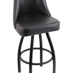 Gonzaga University 30-Inch Swivel Bar Stool w/ Black Wrinkle Finish, Padded Back, 4-Inch Cushion Seat