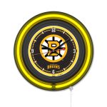 Boston Bruins 15-Inch Neon Logo Clock in Black 3 Boston Bruins 15-Inch Neon Logo Clock in Black