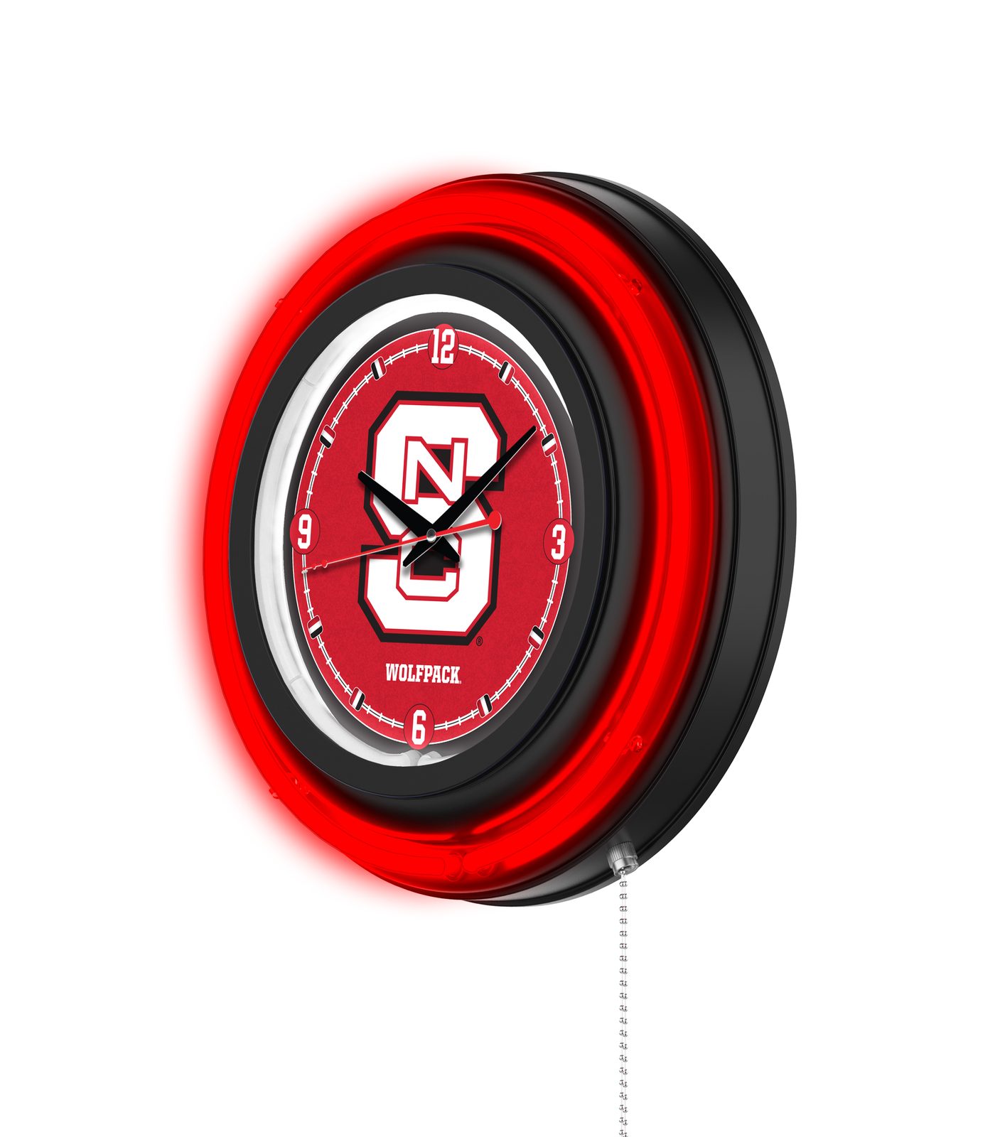 North Carolina State University 15-Inch Neon Logo Clock in Black 2 North Carolina State University 15-Inch Neon Logo Clock in Black - Image 2