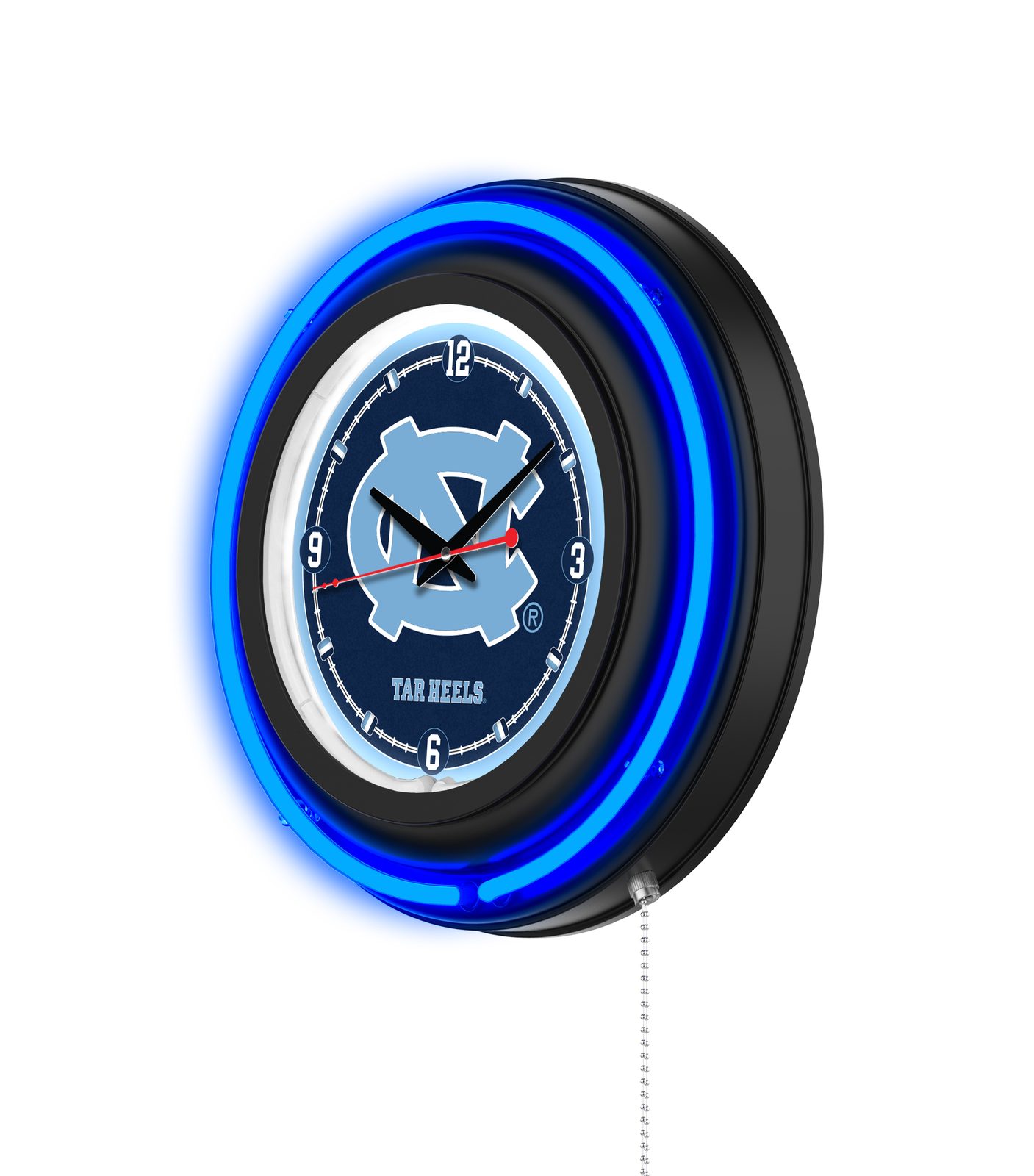 University of North Carolina 15-Inch Neon Logo Clock in Black 2 University of North Carolina 15-Inch Neon Logo Clock in Black - Image 2