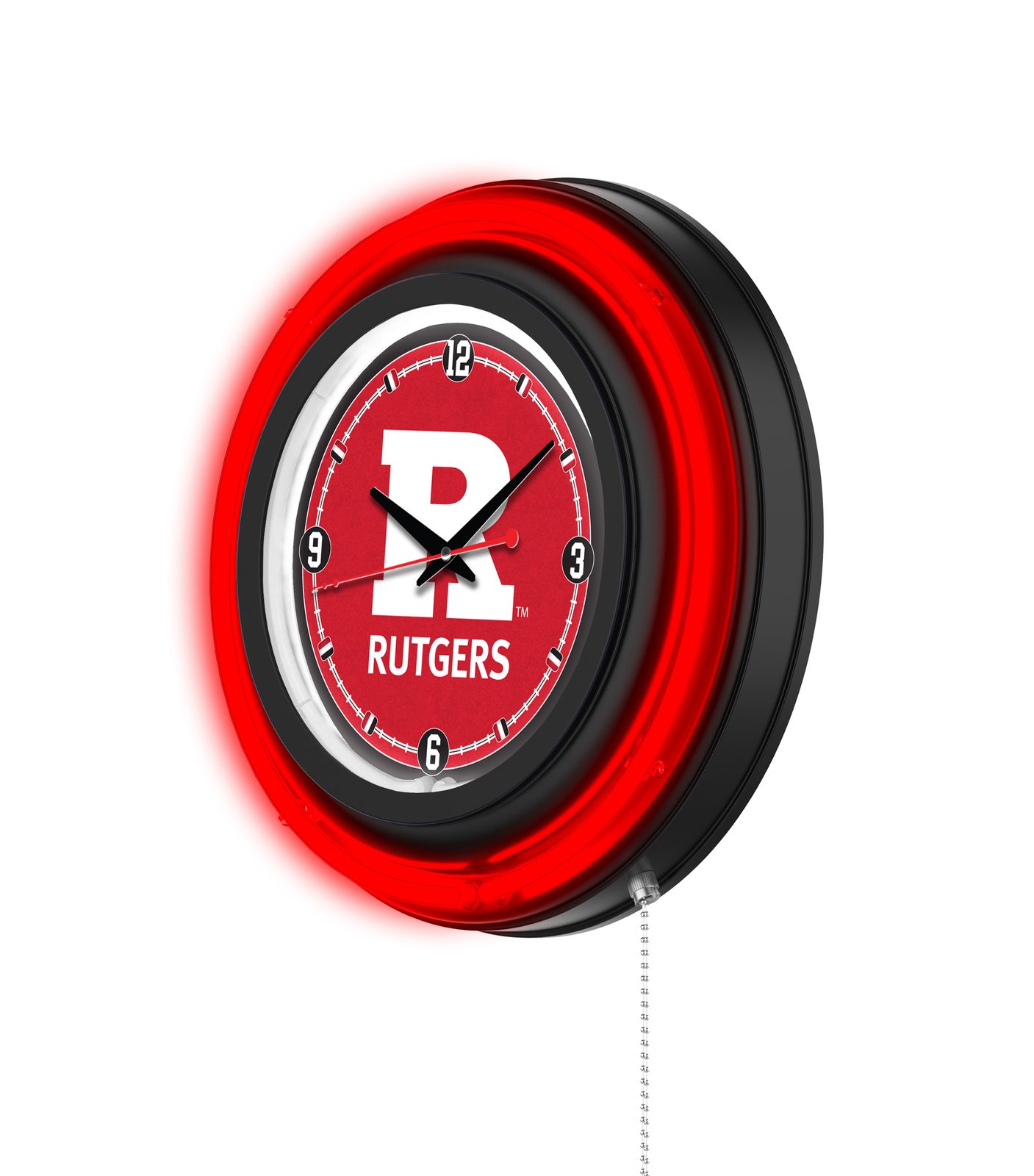 Rutgers 15-Inch Neon Logo Clock in Black 2 Rutgers 15-Inch Neon Logo Clock in Black - Image 2