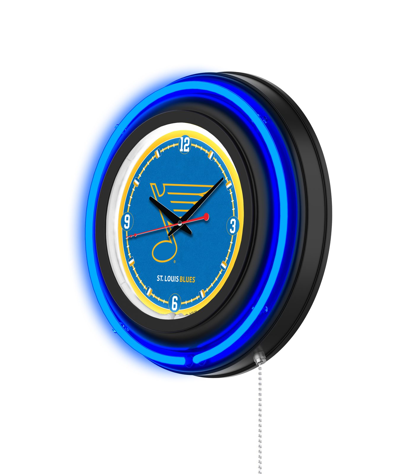 St Louis Blues 15-Inch Neon Logo Clock in Black 2 St Louis Blues 15-Inch Neon Logo Clock in Black - Image 2