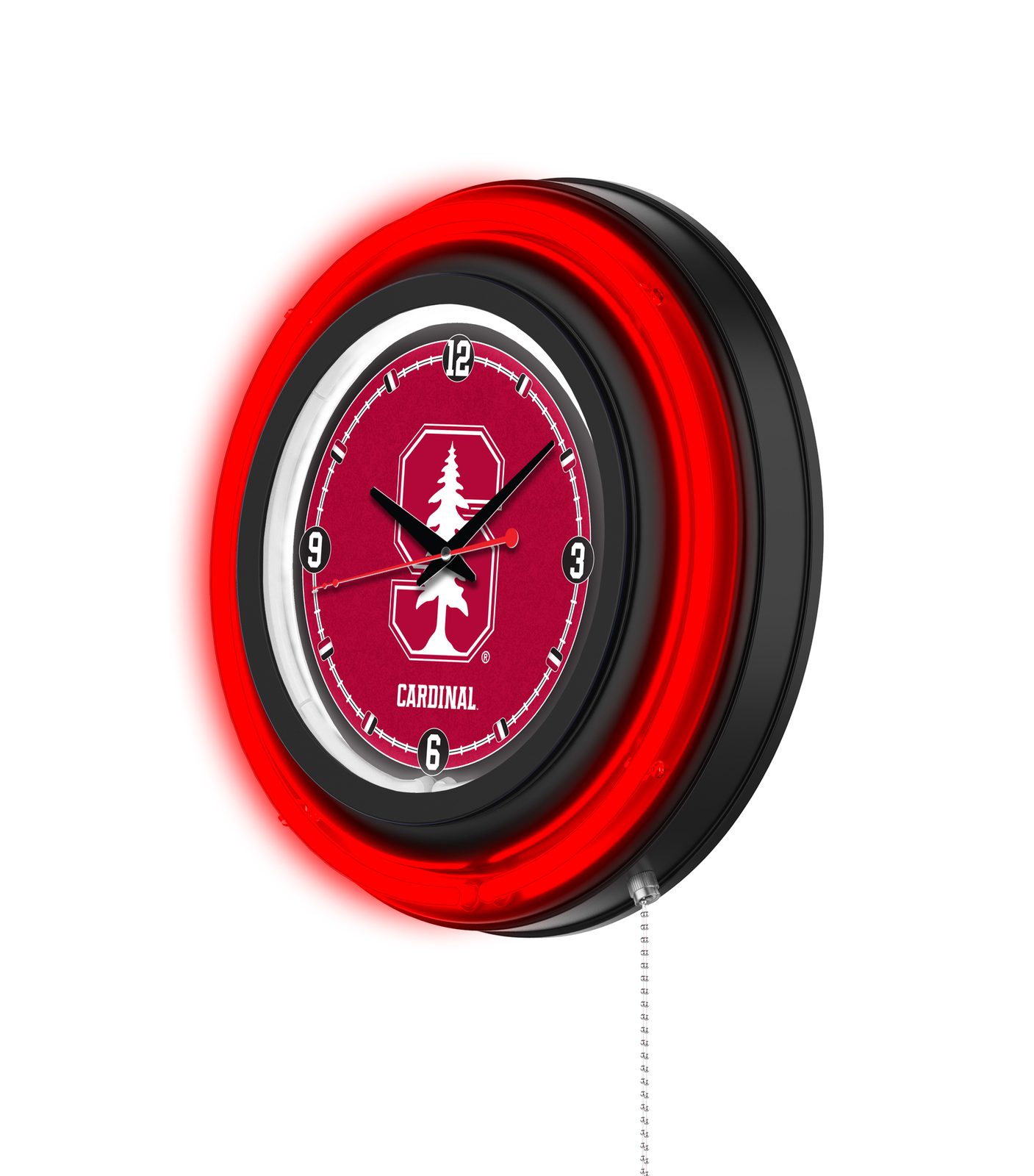 Stanford University 15-Inch Neon Logo Clock in Black 2 Stanford University 15-Inch Neon Logo Clock in Black - Image 2