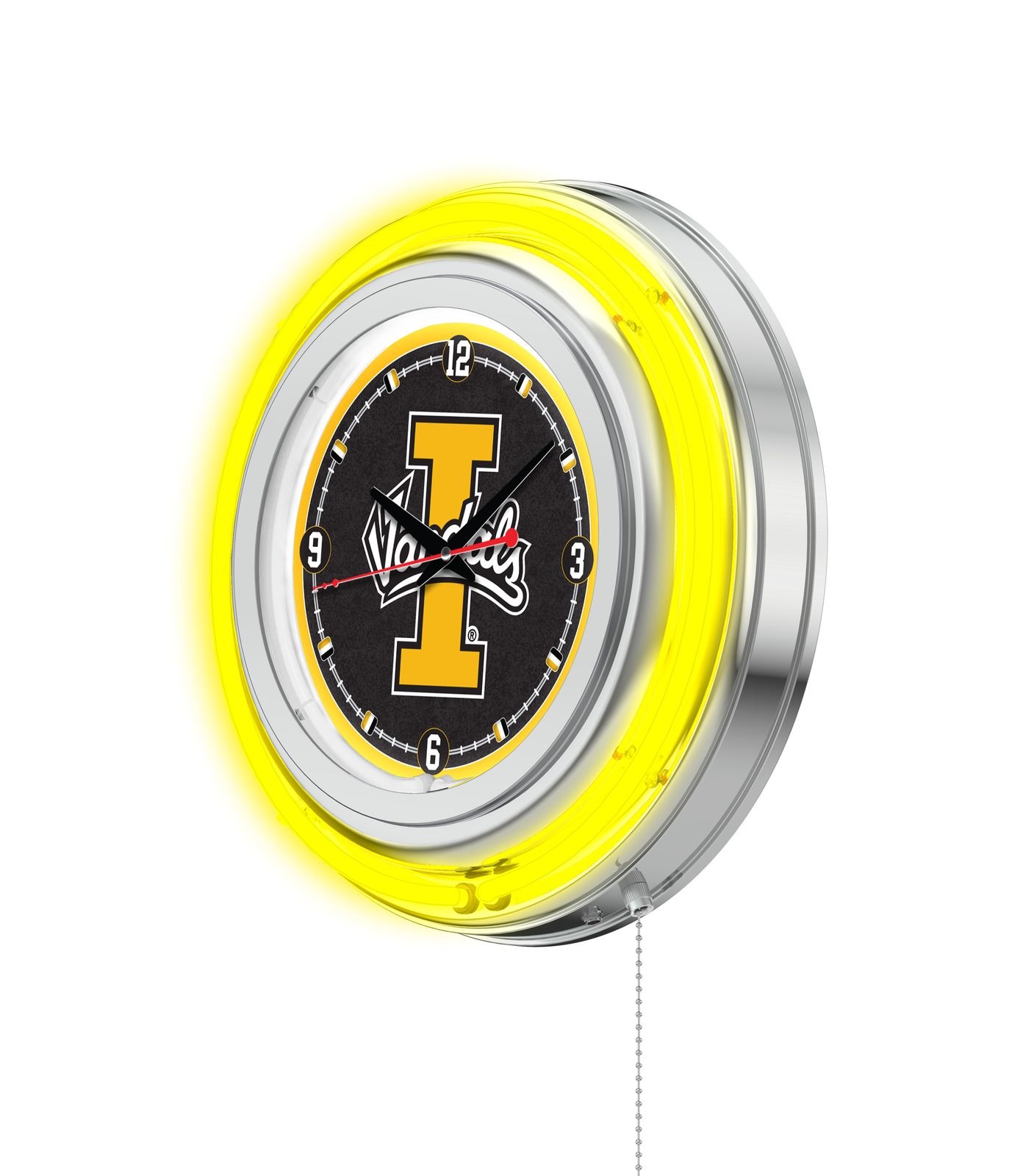 University of Idaho 15-Inch Neon Logo Clock in Chrome 2 University of Idaho 15-Inch Neon Logo Clock in Chrome - Image 2