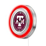 Texas A&M 15-Inch Neon Logo Clock in Chrome 7 Texas A&M 15-Inch Neon Logo Clock in Chrome