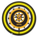 Boston Bruins 19-Inch Double Neon Wall Clock in Black 3 Boston Bruins 19-Inch Double Neon Wall Clock in Black