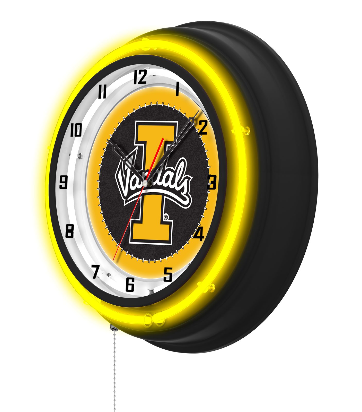 University of Idaho 19-Inch Neon Logo Clock in Black 2 University of Idaho 19-Inch Neon Logo Clock in Black - Image 2