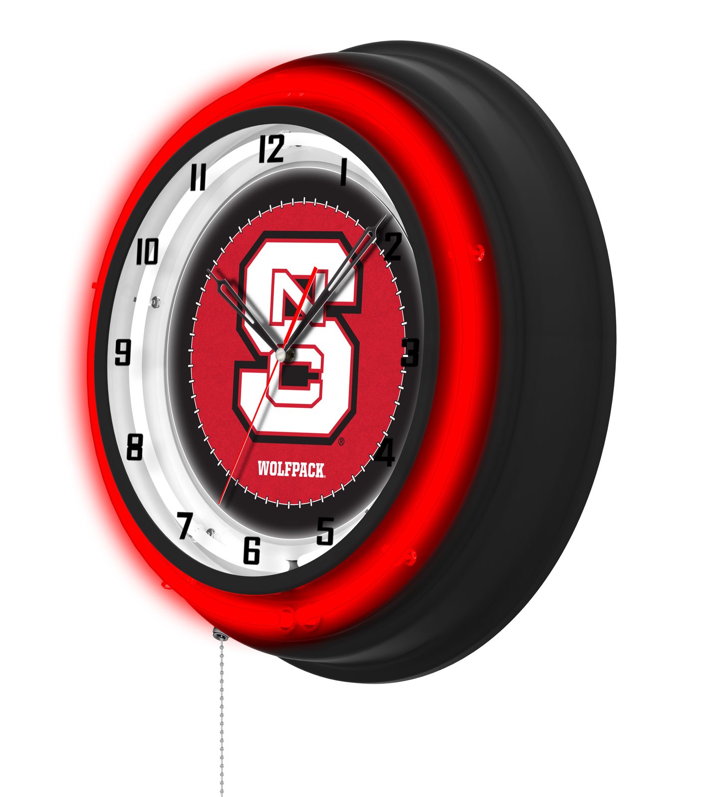 North Carolina State University 19-Inch Neon Logo Clock in Black 2 North Carolina State University 19-Inch Neon Logo Clock in Black - Image 2