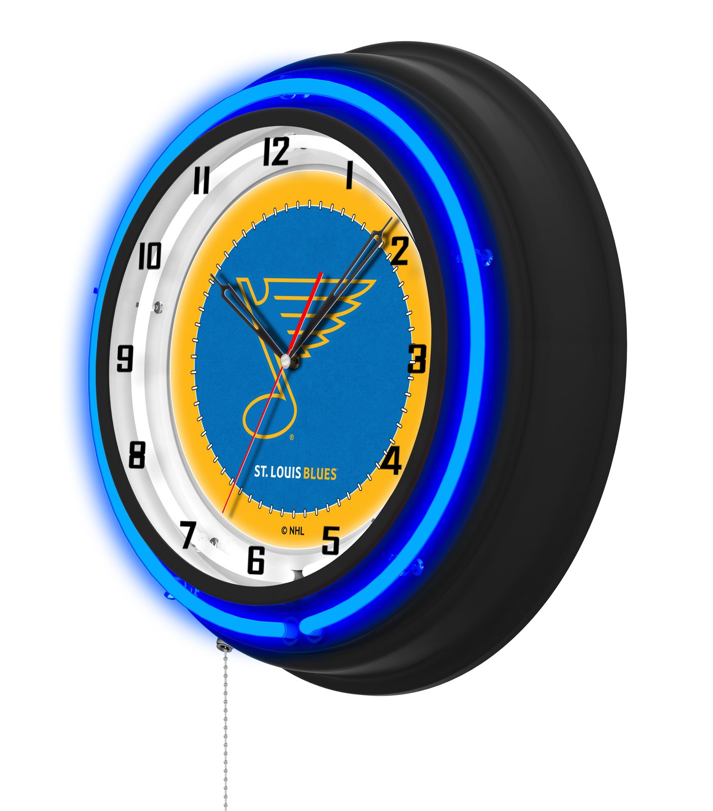 St Louis Blues 19-Inch Double Neon Wall Clock in Black 2 St Louis Blues 19-Inch Double Neon Wall Clock in Black - Image 2