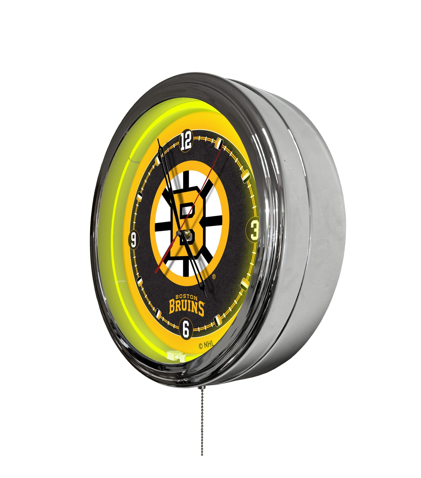 Boston Bruins 16-Inch LED Wall Clock in Chrome 2 Boston Bruins 16-Inch LED Wall Clock in Chrome - Image 2