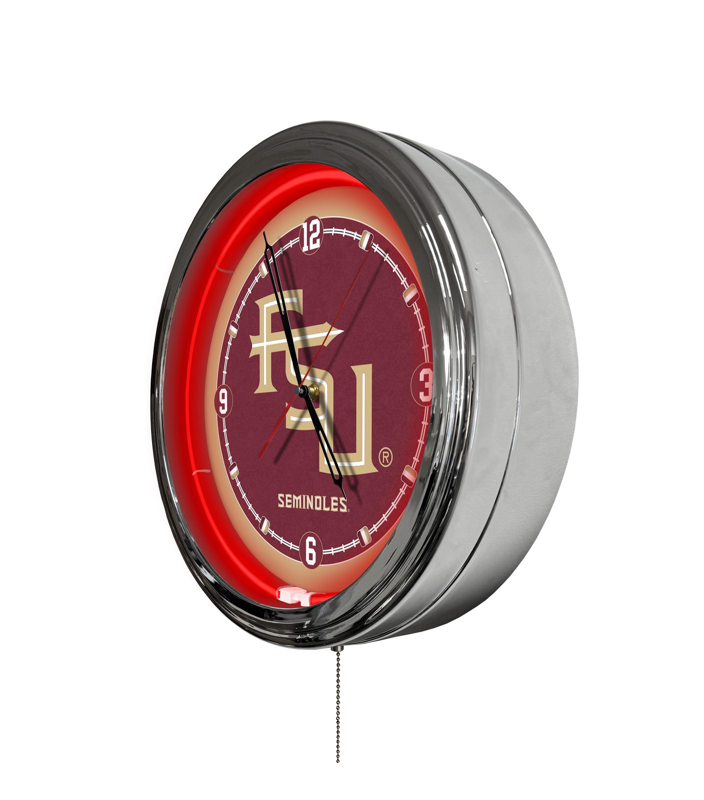 Florida State (Script) 16-Inch LED Wall Clock in Chrome 2 Florida State (Script) 16-Inch LED Wall Clock in Chrome - Image 2
