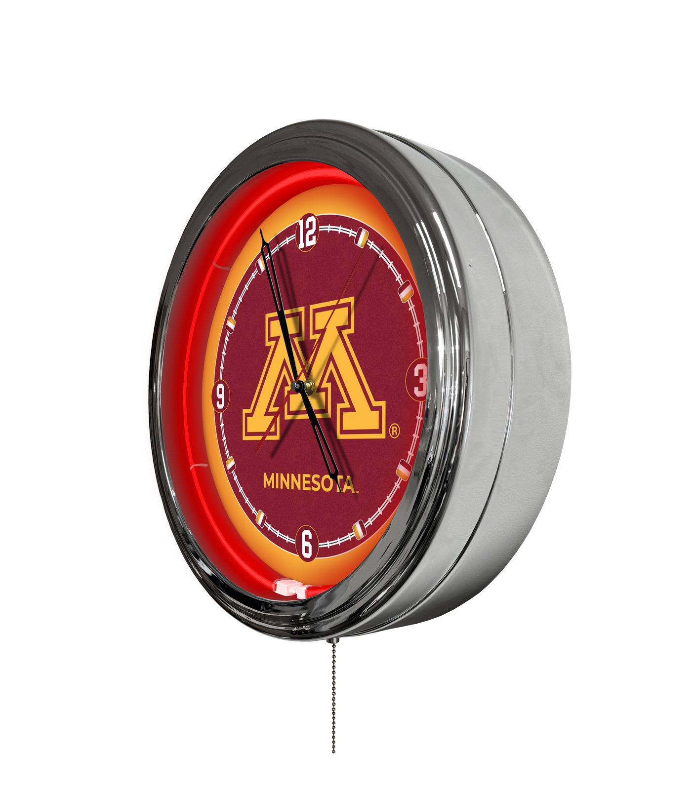 University of Minnesota 16-Inch LED Wall Clock in Chrome 2 University of Minnesota 16-Inch LED Wall Clock in Chrome - Image 2