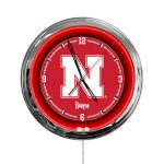 University of Nebraska 16-Inch LED Wall Clock in Chrome 3 University of Nebraska 16-Inch LED Wall Clock in Chrome