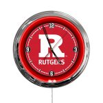 Rutgers 16-Inch LED Wall Clock in Chrome
