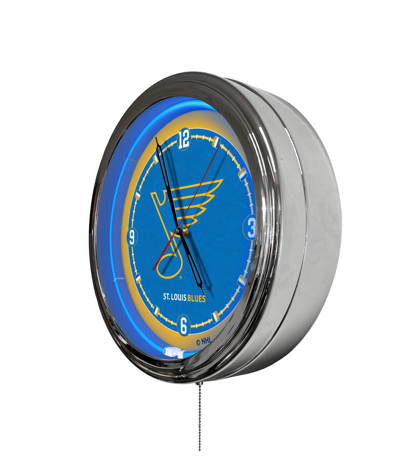 St Louis Blues 16-Inch LED Wall Clock in Chrome 2 St Louis Blues 16-Inch LED Wall Clock in Chrome - Image 2