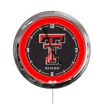 Texas Tech University 16-Inch LED Wall Clock in Chrome 3 Texas Tech University 16-Inch LED Wall Clock in Chrome
