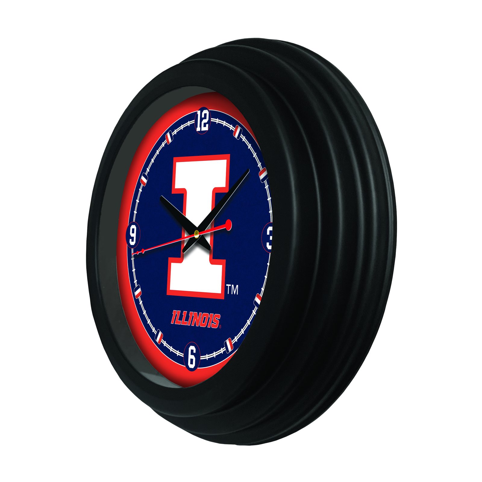 University of Illinois 15-Inch Wall Clock in Black 2 University of Illinois 15-Inch Wall Clock in Black - Image 2