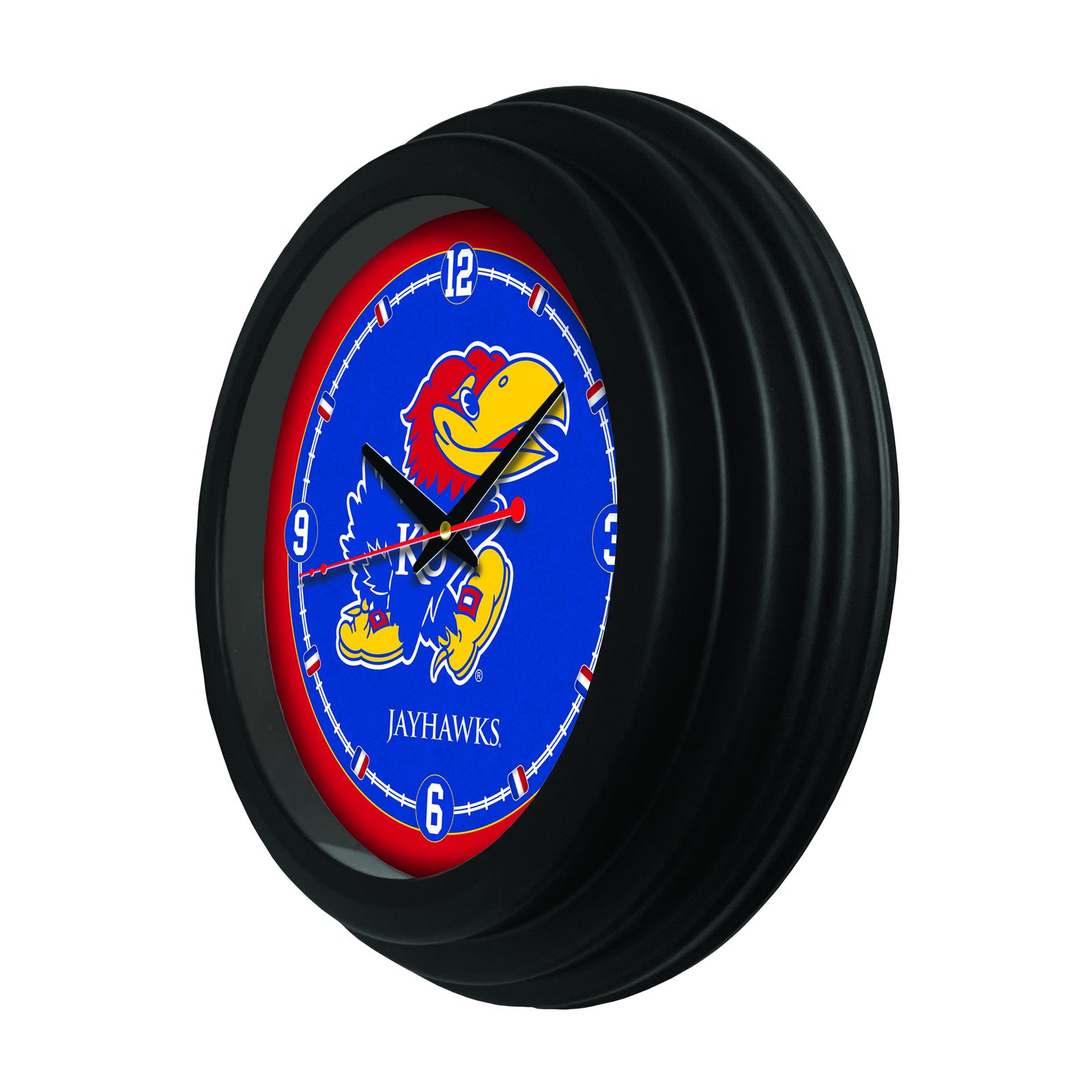 University of Kansas 15-Inch Wall Clock in Black 2 University of Kansas 15-Inch Wall Clock in Black - Image 2