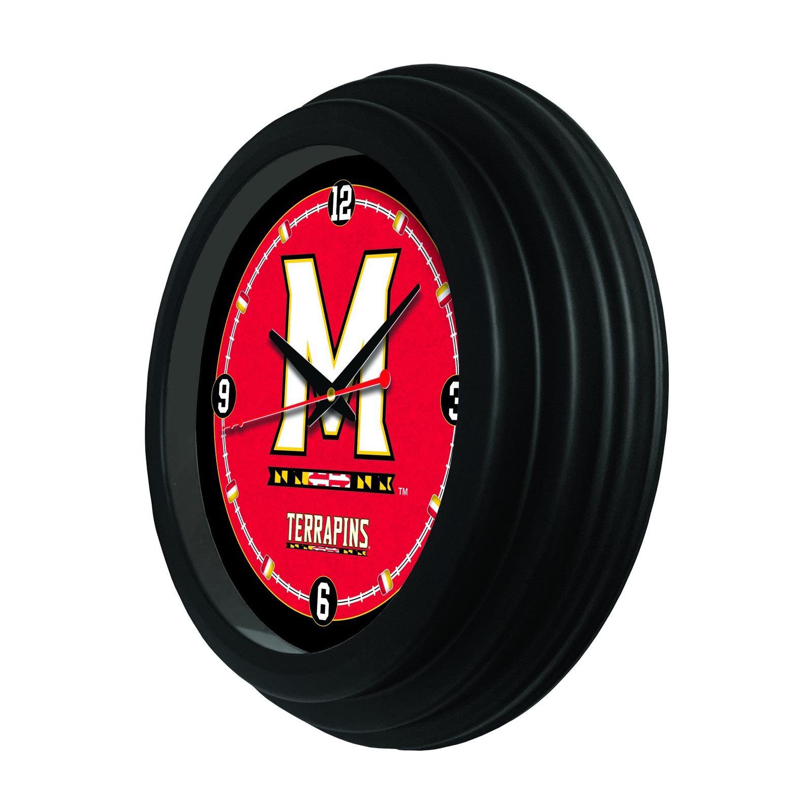 University of Maryland 15-Inch Wall Clock in Black 2 University of Maryland 15-Inch Wall Clock in Black - Image 2