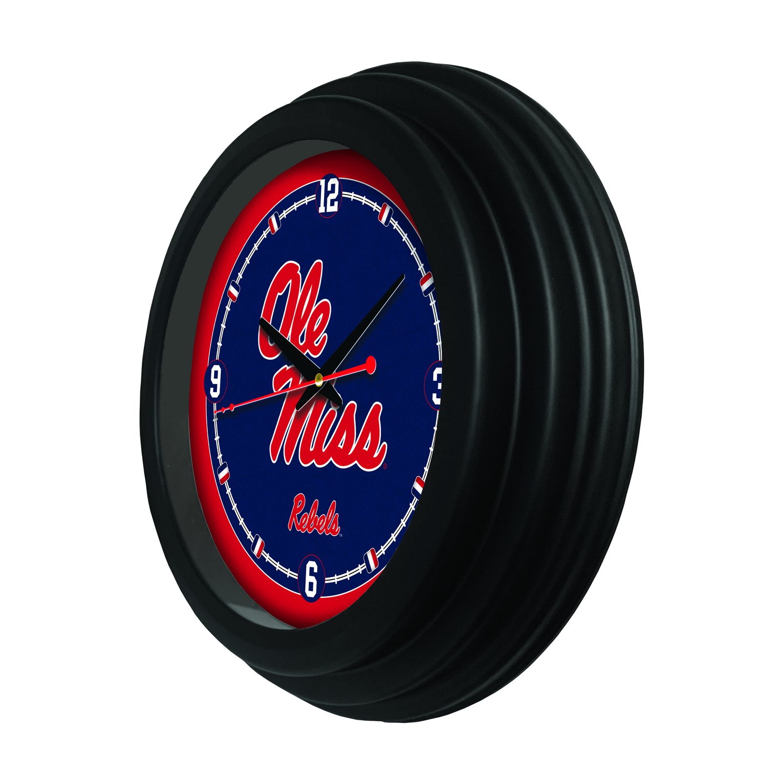 University of Mississippi 15-Inch Wall Clock in Black 2 University of Mississippi 15-Inch Wall Clock in Black - Image 2