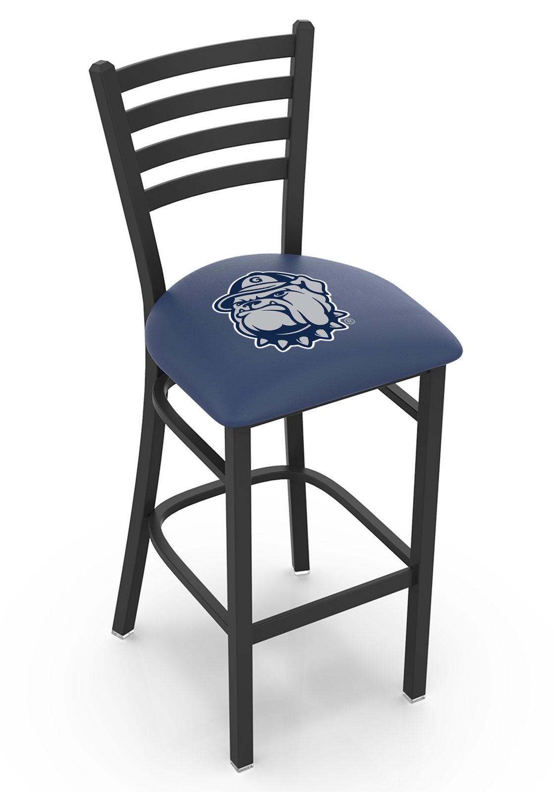 Georgetown University 25-Inch Stationary Counter Stool w/ Black Wrinkle Finish, Ladder Back, 2.5-Inch Cushion Seat 1 Georgetown University 25-Inch Stationary Counter Stool w/ Black Wrinkle Finish, Ladder Back, 2.5-Inch Cushion Seat