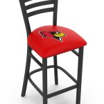 Illinois State University 30-Inch Stationary Bar Stool w/ Black Wrinkle Finish, Ladder Back, 2.5-Inch Cushion Seat 3 Illinois State University 30-Inch Stationary Bar Stool w/ Black Wrinkle Finish, Ladder Back, 2.5-Inch Cushion Seat