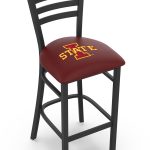 Iowa State University 25-Inch Stationary Counter Stool w/ Black Wrinkle Finish, Ladder Back, 2.5-Inch Cushion Seat 3 Iowa State University 25-Inch Stationary Counter Stool w/ Black Wrinkle Finish, Ladder Back, 2.5-Inch Cushion Seat