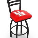 University of Houston 36-Inch Swivel Extra Tall Bar Stool w/ Black Wrinkle Finish, Ladder Back, 2.5-Inch Cushion Seat 4 University of Houston 36-Inch Swivel Extra Tall Bar Stool w/ Black Wrinkle Finish, Ladder Back, 2.5-Inch Cushion Seat