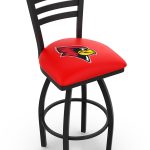 Illinois State University 36-Inch Swivel Extra Tall Bar Stool w/ Black Wrinkle Finish, Ladder Back, 2.5-Inch Cushion Seat 4 Illinois State University 36-Inch Swivel Extra Tall Bar Stool w/ Black Wrinkle Finish, Ladder Back, 2.5-Inch Cushion Seat