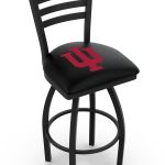 Indiana University 36-Inch Swivel Extra Tall Bar Stool w/ Black Wrinkle Finish, Ladder Back, 2.5-Inch Cushion Seat 4 Indiana University 36-Inch Swivel Extra Tall Bar Stool w/ Black Wrinkle Finish, Ladder Back, 2.5-Inch Cushion Seat