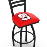 North Carolina State University 36-Inch Swivel Extra Tall Bar Stool w/ Black Wrinkle Finish, Ladder Back, 2.5-Inch Cushion Seat 4 North Carolina State University 36-Inch Swivel Extra Tall Bar Stool w/ Black Wrinkle Finish, Ladder Back, 2.5-Inch Cushion Seat