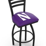 Northwestern University 36-Inch Swivel Extra Tall Bar Stool w/ Black Wrinkle Finish, Ladder Back, 2.5-Inch Cushion Seat 4 Northwestern University 36-Inch Swivel Extra Tall Bar Stool w/ Black Wrinkle Finish, Ladder Back, 2.5-Inch Cushion Seat