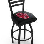 Oklahoma University 36-Inch Swivel Extra Tall Bar Stool w/ Black Wrinkle Finish, Ladder Back, 2.5-Inch Cushion Seat 4 Oklahoma University 36-Inch Swivel Extra Tall Bar Stool w/ Black Wrinkle Finish, Ladder Back, 2.5-Inch Cushion Seat