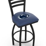 Pennsylvania State University 36-Inch Swivel Extra Tall Bar Stool w/ Black Wrinkle Finish, Ladder Back, 2.5-Inch Cushion Seat 4 Pennsylvania State University 36-Inch Swivel Extra Tall Bar Stool w/ Black Wrinkle Finish, Ladder Back, 2.5-Inch Cushion Seat