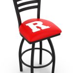 Rutgers University 36-Inch Swivel Extra Tall Bar Stool w/ Black Wrinkle Finish, Ladder Back, 2.5-Inch Cushion Seat 4 Rutgers University 36-Inch Swivel Extra Tall Bar Stool w/ Black Wrinkle Finish, Ladder Back, 2.5-Inch Cushion Seat
