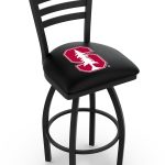 Stanford University 36-Inch Swivel Extra Tall Bar Stool w/ Black Wrinkle Finish, Ladder Back, 2.5-Inch Cushion Seat 4 Stanford University 36-Inch Swivel Extra Tall Bar Stool w/ Black Wrinkle Finish, Ladder Back, 2.5-Inch Cushion Seat