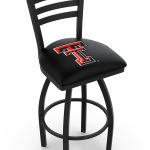 Texas Tech University 36-Inch Swivel Extra Tall Bar Stool w/ Black Wrinkle Finish, Ladder Back, 2.5-Inch Cushion Seat 4 Texas Tech University 36-Inch Swivel Extra Tall Bar Stool w/ Black Wrinkle Finish, Ladder Back, 2.5-Inch Cushion Seat