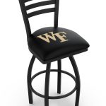 Wake Forest University 25-Inch Swivel Counter Stool w/ Black Wrinkle Finish, Ladder Back, 2.5-Inch Cushion Seat 4 Wake Forest University 25-Inch Swivel Counter Stool w/ Black Wrinkle Finish, Ladder Back, 2.5-Inch Cushion Seat