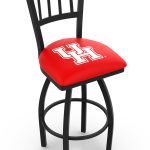 University of Houston 36-Inch Swivel Extra Tall Bar Stool w/ Black Wrinkle Finish, Jailhouse Back, 2.5-Inch Cushion Seat 4 University of Houston 36-Inch Swivel Extra Tall Bar Stool w/ Black Wrinkle Finish, Jailhouse Back, 2.5-Inch Cushion Seat