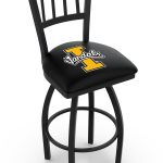 University of Idaho 36-Inch Swivel Extra Tall Bar Stool w/ Black Wrinkle Finish, Jailhouse Back, 2.5-Inch Cushion Seat 4 University of Idaho 36-Inch Swivel Extra Tall Bar Stool w/ Black Wrinkle Finish, Jailhouse Back, 2.5-Inch Cushion Seat