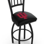 Indiana University 36-Inch Swivel Extra Tall Bar Stool w/ Black Wrinkle Finish, Jailhouse Back, 2.5-Inch Cushion Seat 4 Indiana University 36-Inch Swivel Extra Tall Bar Stool w/ Black Wrinkle Finish, Jailhouse Back, 2.5-Inch Cushion Seat