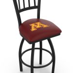 University of Minnesota 36-Inch Swivel Extra Tall Bar Stool w/ Black Wrinkle Finish, Jailhouse Back, 2.5-Inch Cushion Seat 4 University of Minnesota 36-Inch Swivel Extra Tall Bar Stool w/ Black Wrinkle Finish, Jailhouse Back, 2.5-Inch Cushion Seat