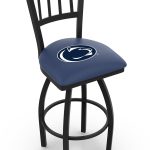 Pennsylvania State University 36-Inch Swivel Extra Tall Bar Stool w/ Black Wrinkle Finish, Jailhouse Back, 2.5-Inch Cushion Seat 4 Pennsylvania State University 36-Inch Swivel Extra Tall Bar Stool w/ Black Wrinkle Finish, Jailhouse Back, 2.5-Inch Cushion Seat