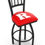 Rutgers University 36-Inch Swivel Extra Tall Bar Stool w/ Black Wrinkle Finish, Jailhouse Back, 2.5-Inch Cushion Seat 4 Rutgers University 36-Inch Swivel Extra Tall Bar Stool w/ Black Wrinkle Finish, Jailhouse Back, 2.5-Inch Cushion Seat