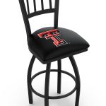 Texas Tech University 36-Inch Swivel Extra Tall Bar Stool w/ Black Wrinkle Finish, Jailhouse Back, 2.5-Inch Cushion Seat 4 Texas Tech University 36-Inch Swivel Extra Tall Bar Stool w/ Black Wrinkle Finish, Jailhouse Back, 2.5-Inch Cushion Seat