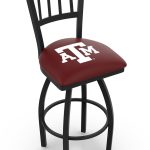 Texas A&M 36-Inch Swivel Extra Tall Bar Stool w/ Black Wrinkle Finish, Jailhouse Back, 2.5-Inch Cushion Seat 4 Texas A&M 36-Inch Swivel Extra Tall Bar Stool w/ Black Wrinkle Finish, Jailhouse Back, 2.5-Inch Cushion Seat
