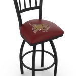 Texas State University 36-Inch Swivel Extra Tall Bar Stool w/ Black Wrinkle Finish, Jailhouse Back, 2.5-Inch Cushion Seat 4 Texas State University 36-Inch Swivel Extra Tall Bar Stool w/ Black Wrinkle Finish, Jailhouse Back, 2.5-Inch Cushion Seat